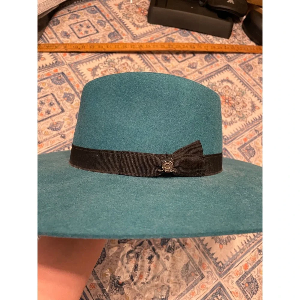 Charlie 1 Horse Highway Teal Felt Western Fedora Hat Size Medium CWHWA-403678